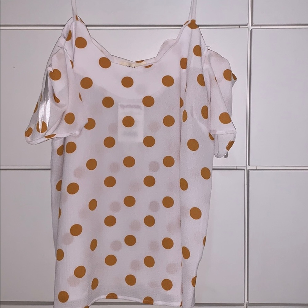 Yellow polka dot blouse